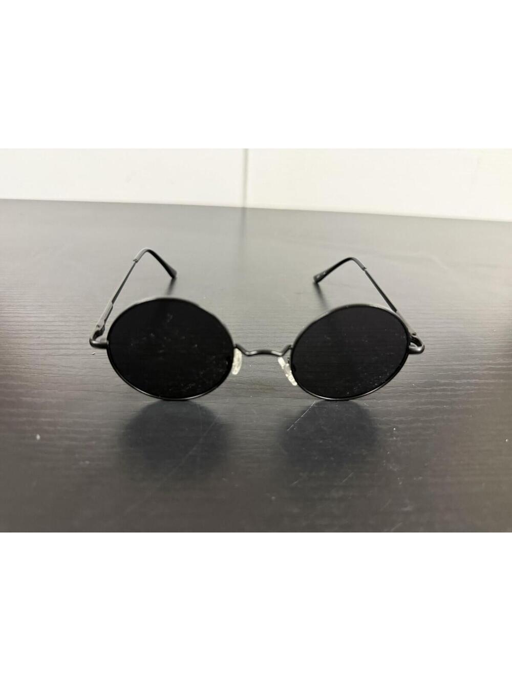 Tiny Round Black Sunglasses Retro Goth Indie John Lennon Style